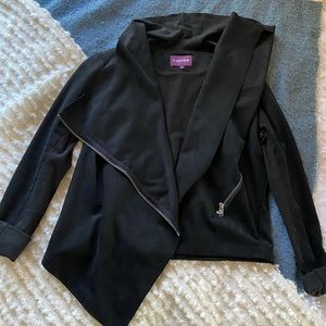 Slouchy & soft black suede zipper jacket